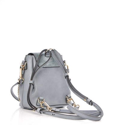 Chloe Suede Calfskin Mini Faye Backpack Cloudy Blue 4 of 8