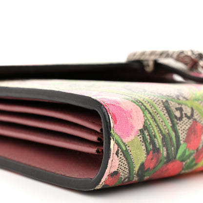 Gucci GG Supreme Monogram Blooms Mini Dionysus Chain Wallet Beige Multicolor Dry Rose 9 of 11