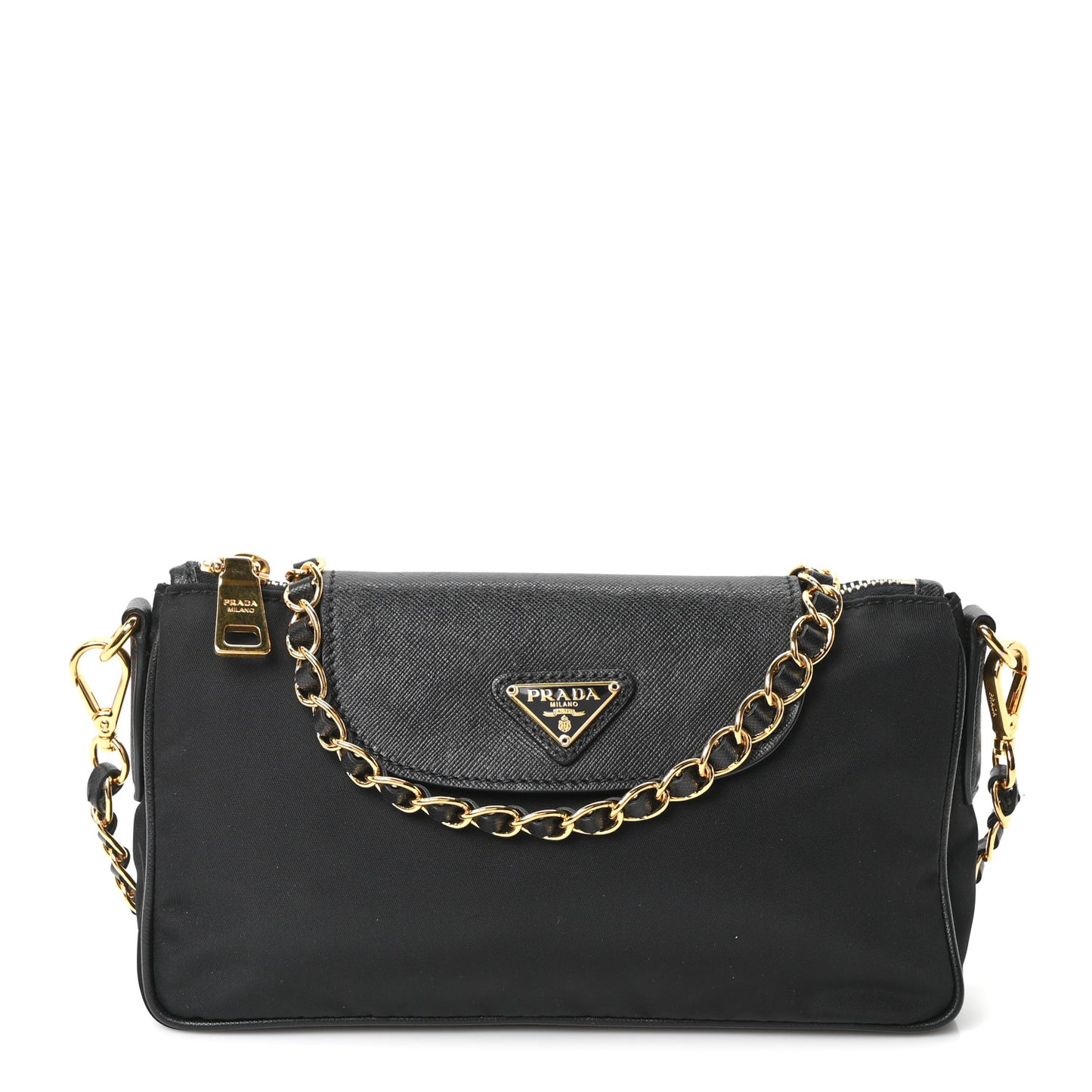 Tessuto Nylon Saffiano Crossbody Bag Black