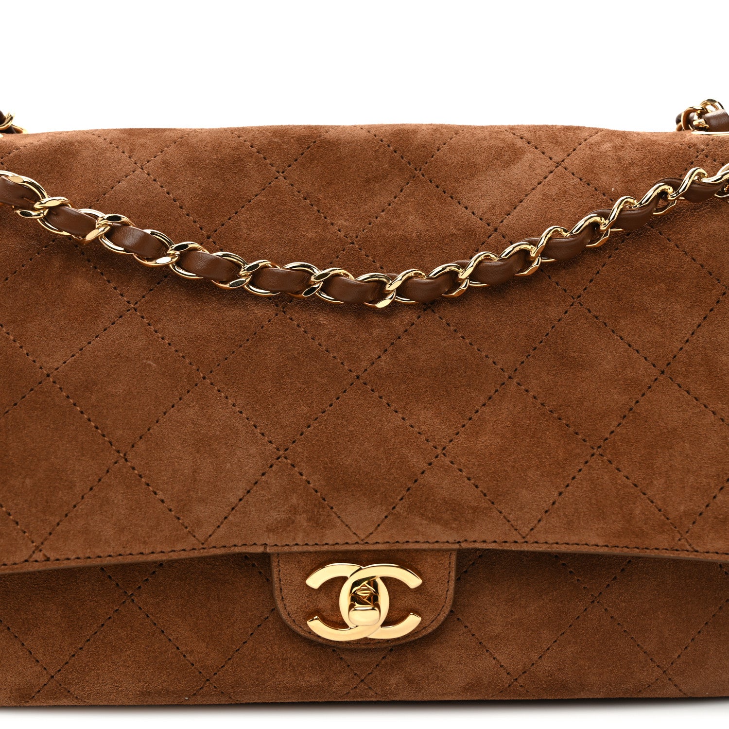 Chanel Suede Calfskin Small Souplissimo Maxi Flap Camel 8 of 10