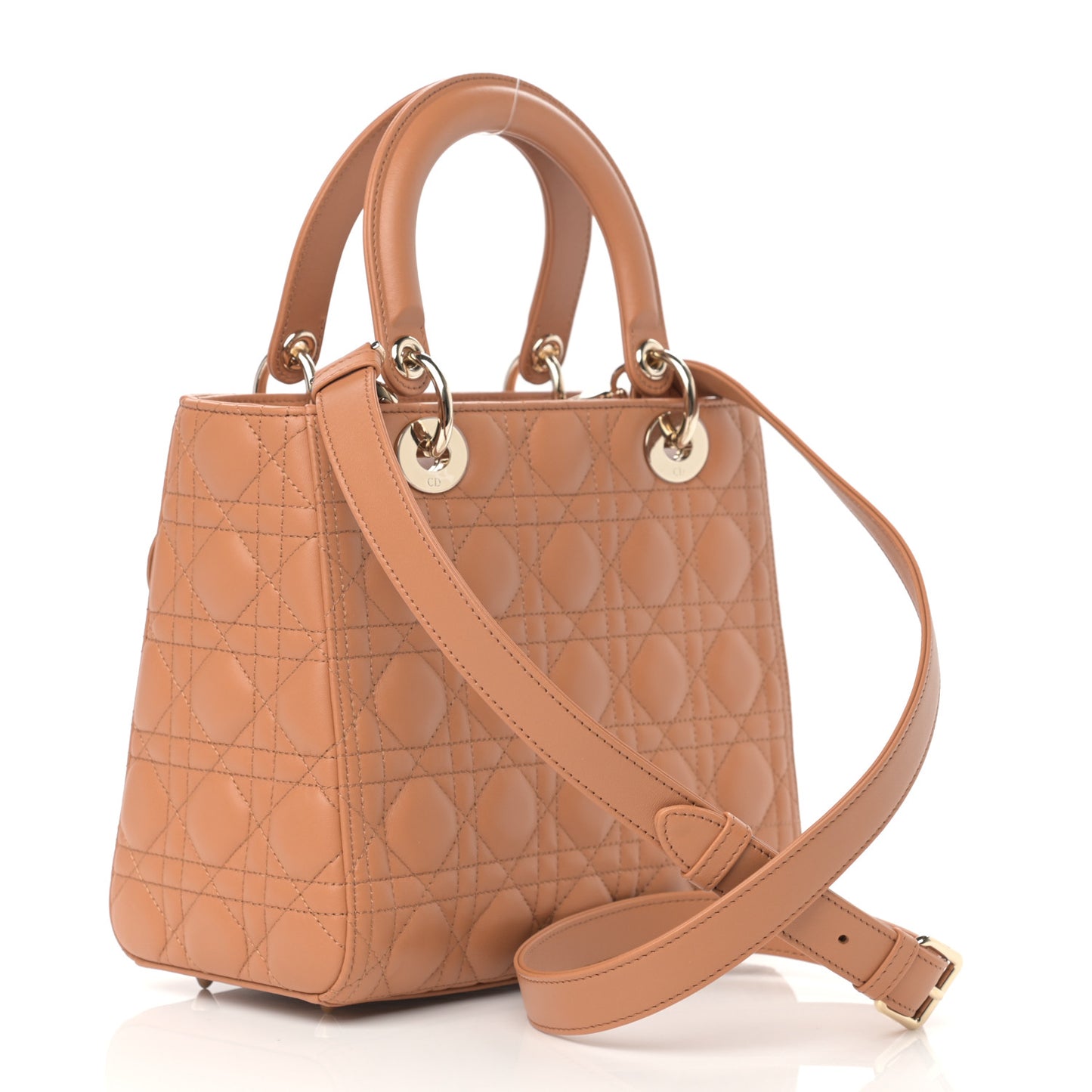 Lambskin Cannage Medium Lady Dior Amber