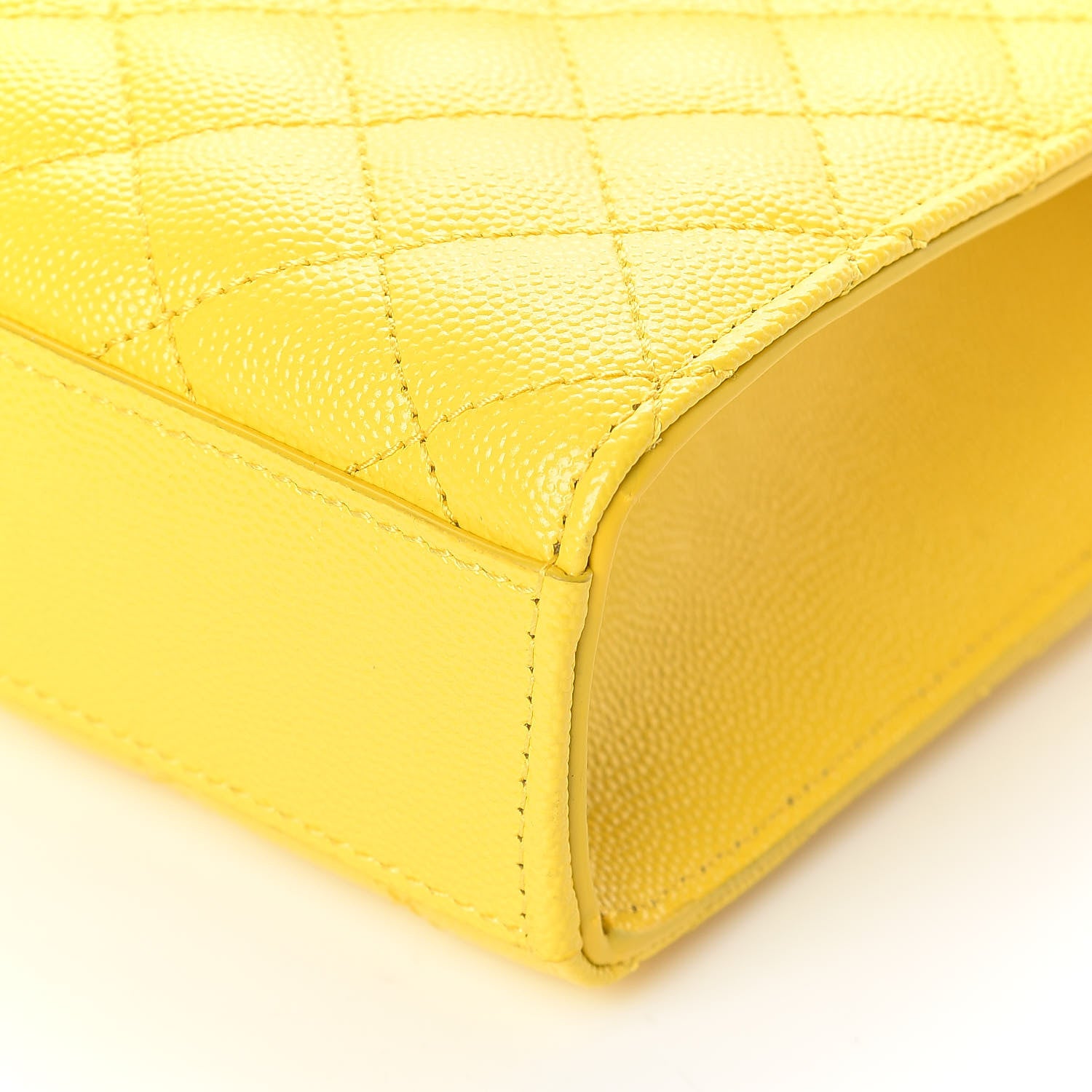 Saint Laurent Grain De Poudre Textured Mixed Matelasse Triquilt Medium Monogram Satchel Mimosa 9 of 10