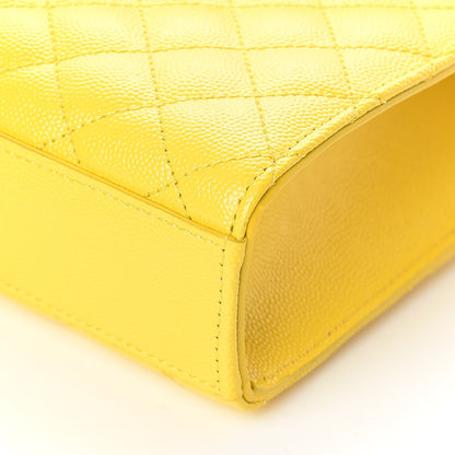 Saint Laurent Grain De Poudre Textured Mixed Matelasse Triquilt Medium Monogram Satchel Mimosa 9 of 10