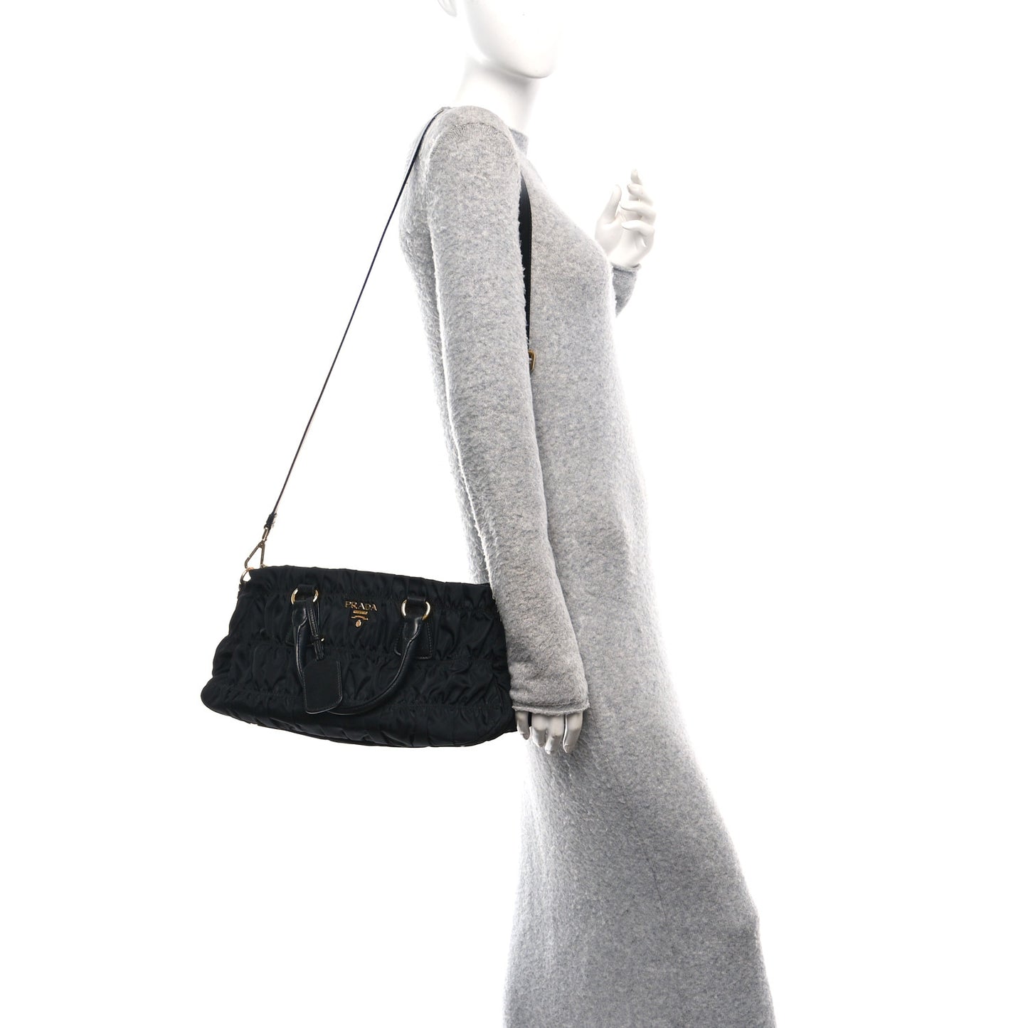 Tessuto Nylon Gaufre Tote Black