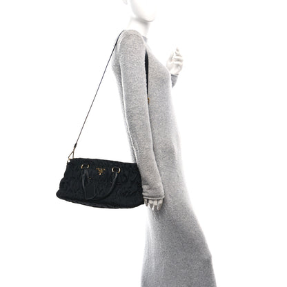 Prada Tessuto Nylon Gaufre Tote Black 2 of 9