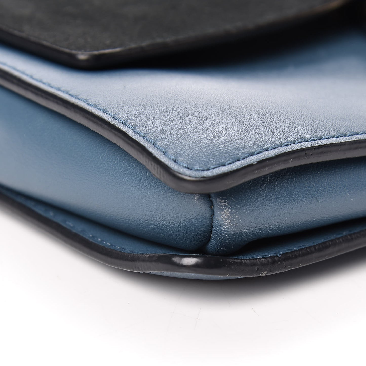 Suede Calfskin Small Faye Shoulder Bag Majolica Blue
