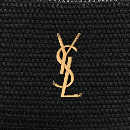 Saint Laurent Raffia Canvas Monogram Lou Camera Bag Black 8 of 10