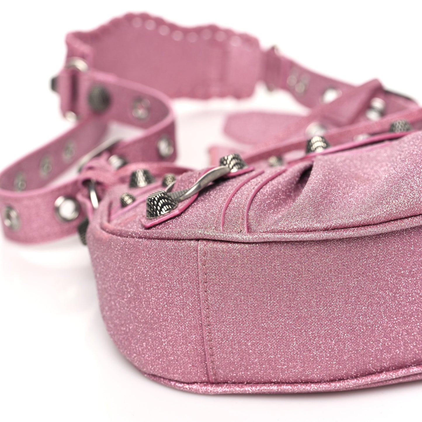 Sparkling Fabric Le Cagole Shoulder Bag XS Sweet Pink