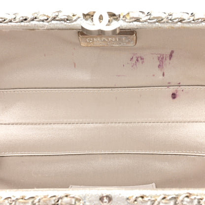 Chanel Metallic Lambskin Small Chain Around Clutch Silver 5 of 18