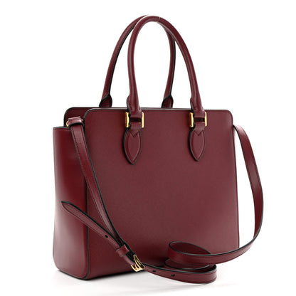 Prada Saffiano Soft Calfskin Small Zippered Tote Cerise 3 of 11