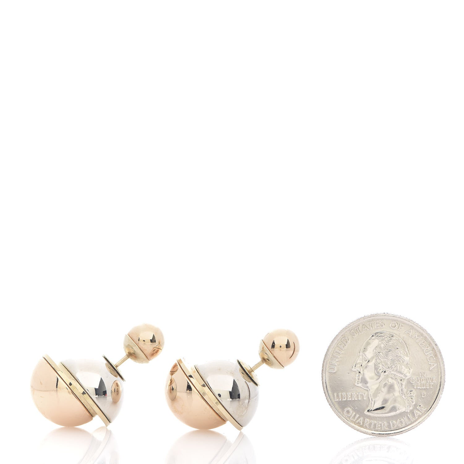 Christian Dior Mise En Dior Tribal Earrings Rose Gold Silver 2 of 5
