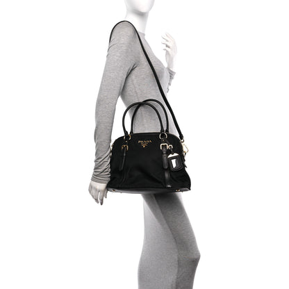 Prada Tessuto Nylon Saffiano Small Tote Black 2 of 9