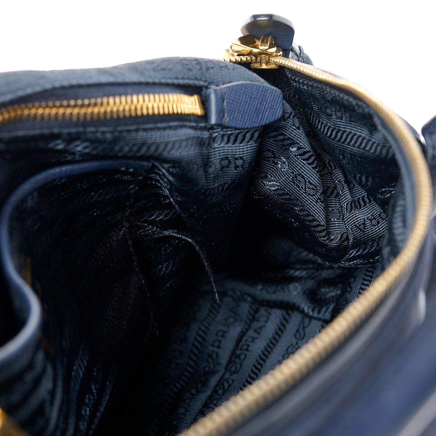 Prada Tessuto Nylon Saffiano Tote Royal Blue 11 of 11