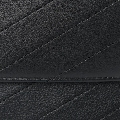 Chanel Grained Calfskin Chevron Stitched Medium Chic Top Handle Flap Black 10 of 12