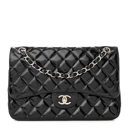 Chanel Patent Quilted Jumbo Double Flap Black 1 of 12