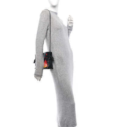 Loewe X HOWLS MOVING CASTLE Satin Calfskin Flamenco Knot Clutch Black 3 of 9