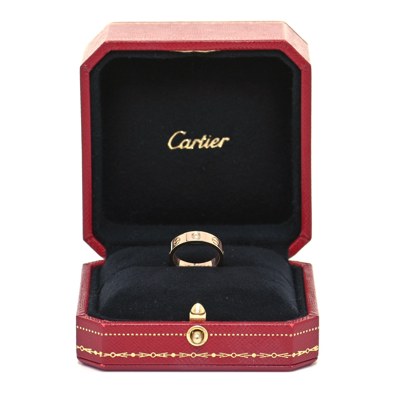 Cartier 18K Pink Gold Diamond 4mm LOVE Wedding Band Ring 45 3.25 9 of 10