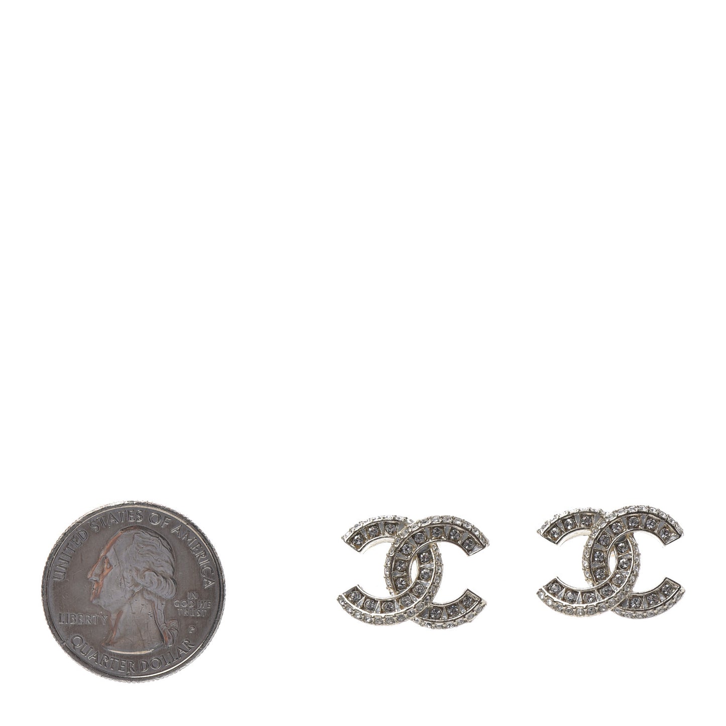 Crystal Timeless CC Earrings Light Gold