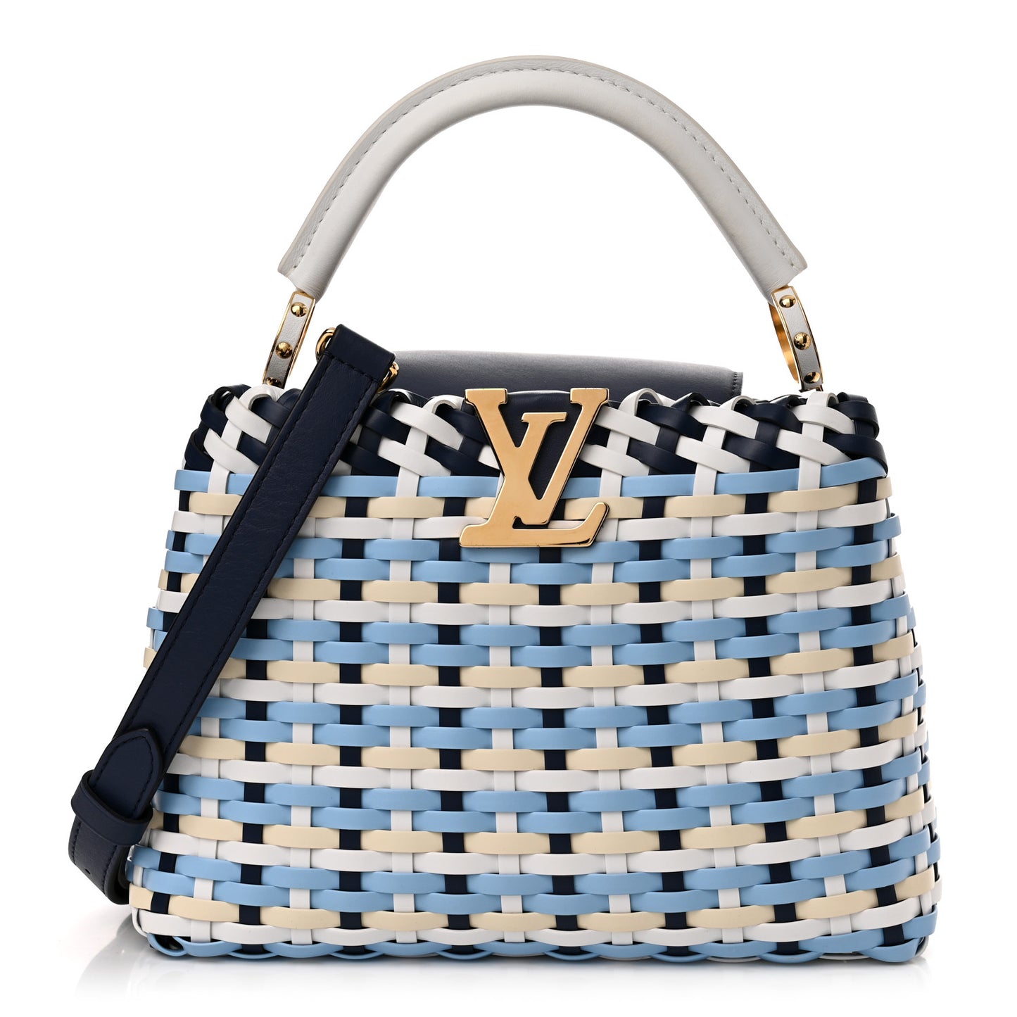 Taurillon Calfskin Guinguette Capucines BB Blue Indigo