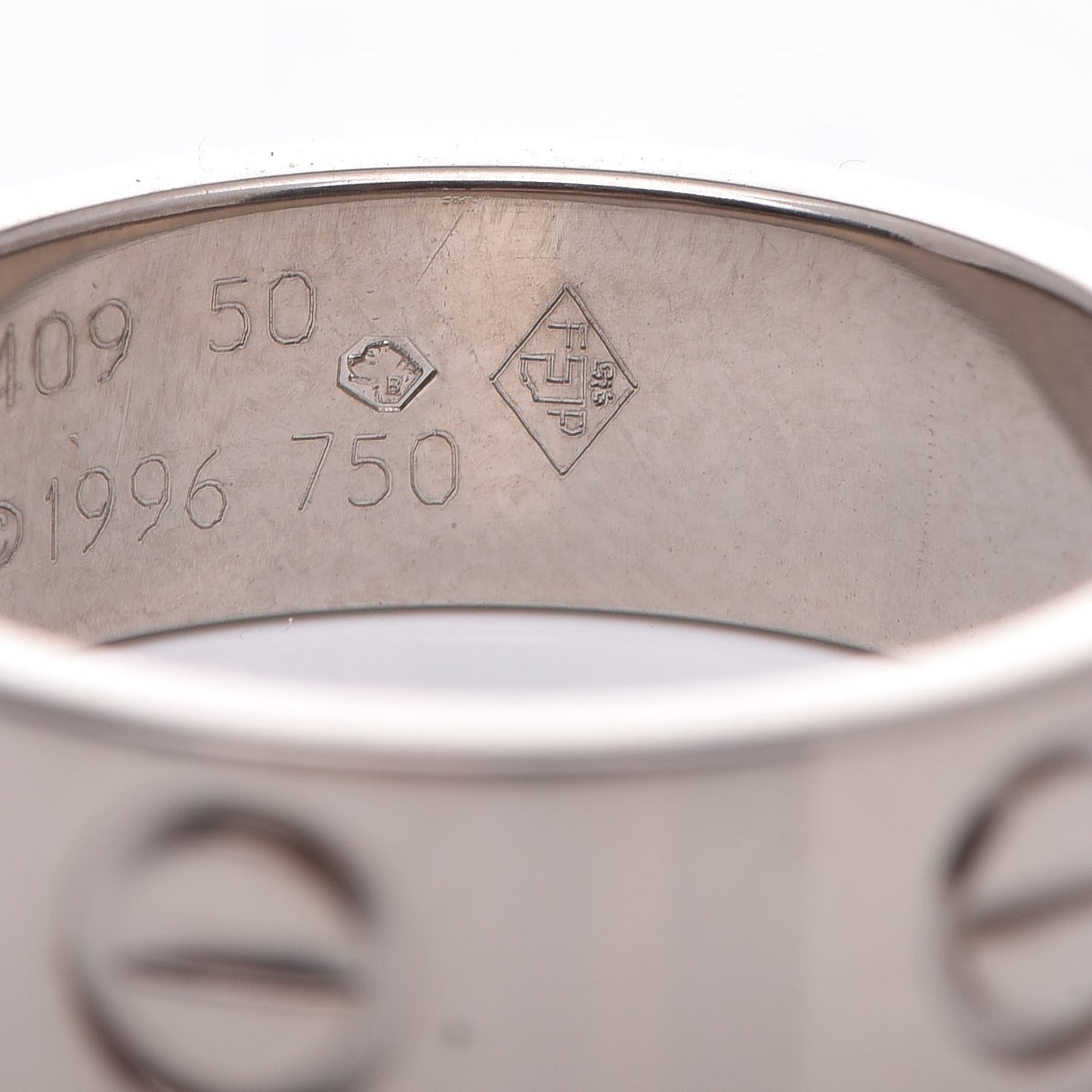 18K White Gold 5.5mm LOVE Ring 50 5.25