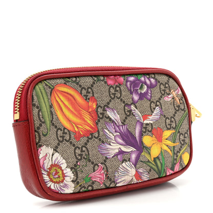 Gucci GG Supreme Monogram Flora Web Ophidia Wristlet Bag Red 3 of 17