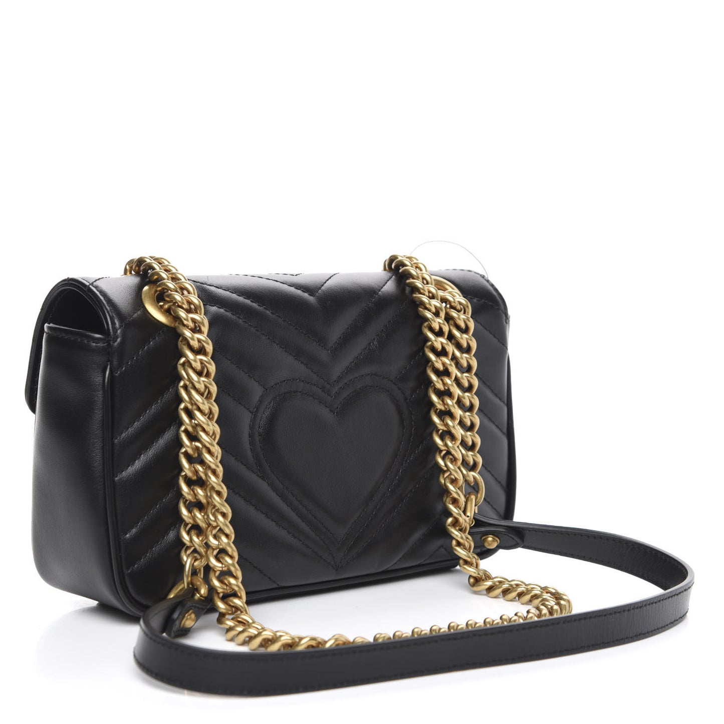 Calfskin Matelasse Mini GG Marmont Shoulder Bag Black