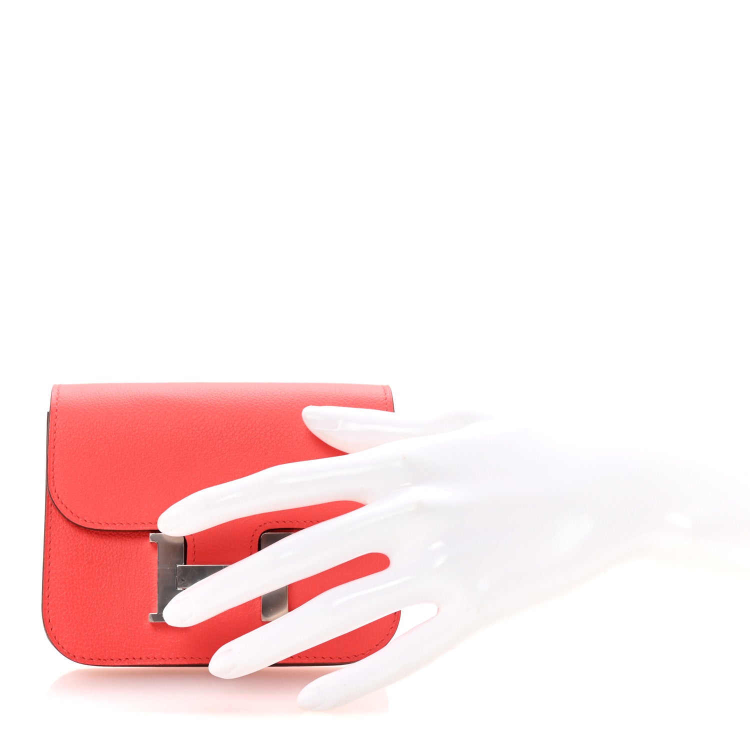 Hermes Evercolor Bi-Color Constance Slim Wallet Rose Texas Sienne 2 of 9