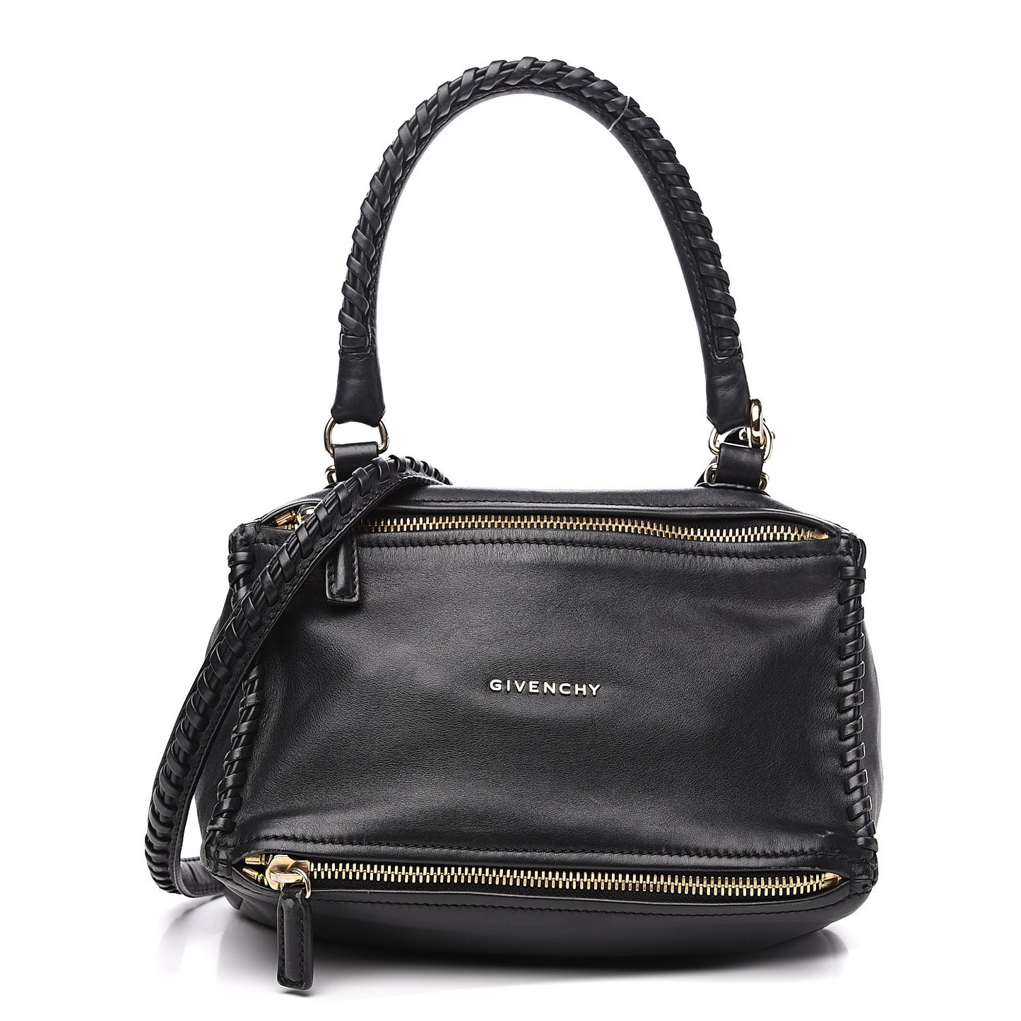 Calfskin Whipstitch Small Pandora Black