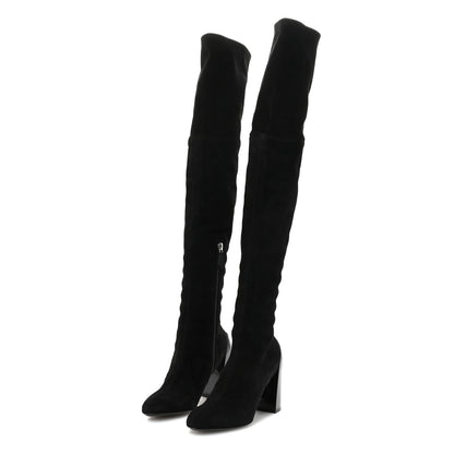 Hermes Velvet Goatskin Betty 60 Boots 36.5 Black 3 of 8