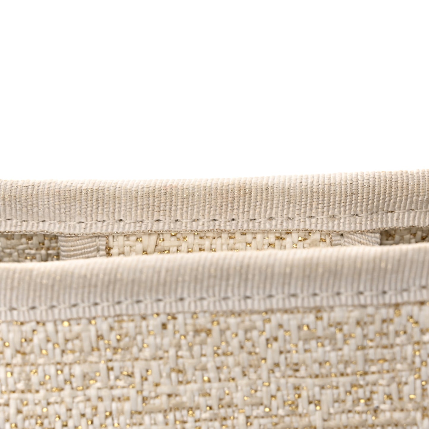 Lurex Boucle Small Deauville Tote Ivory