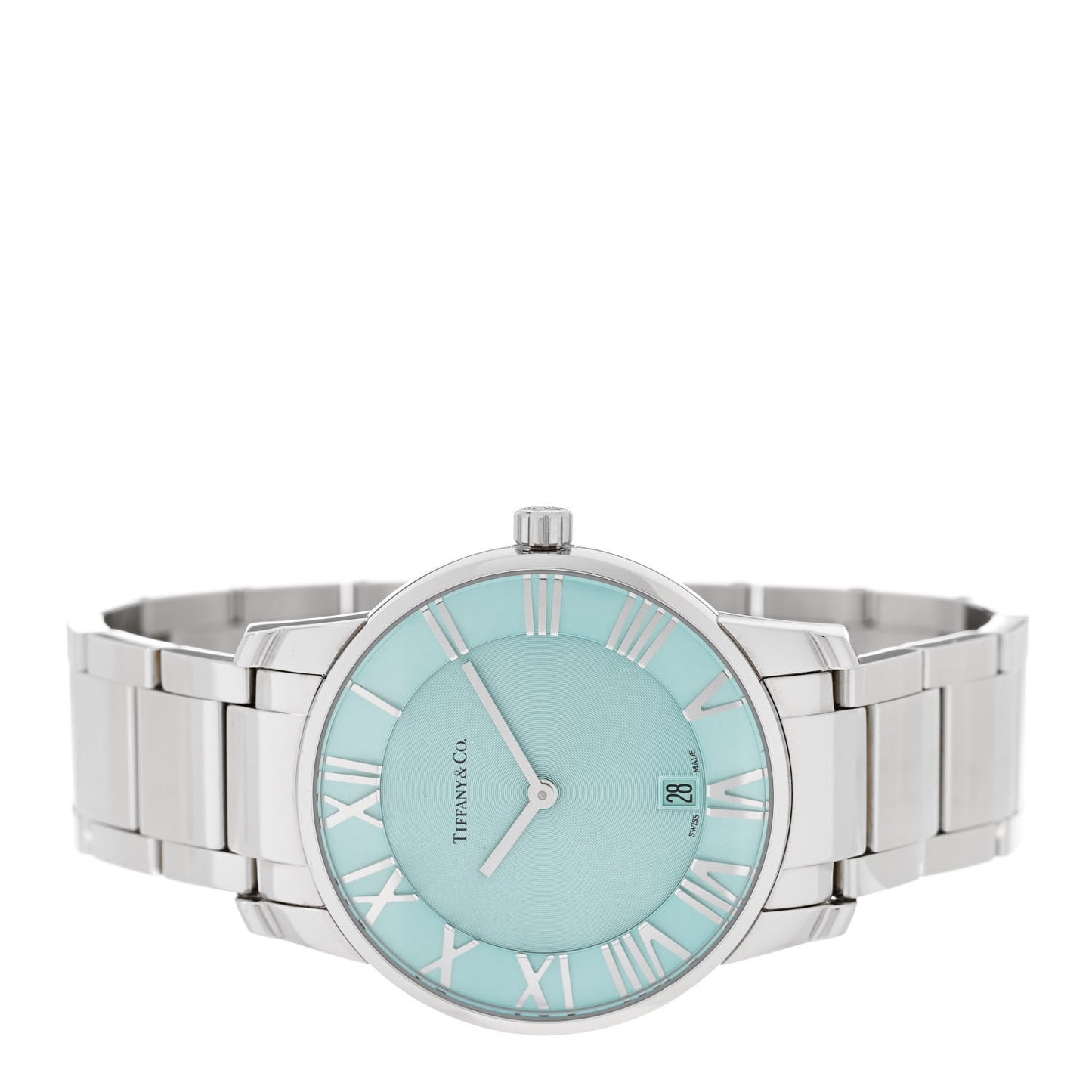Stainless Steel 37mm Atlas 2-Hand Quartz Watch Tiffany Blue