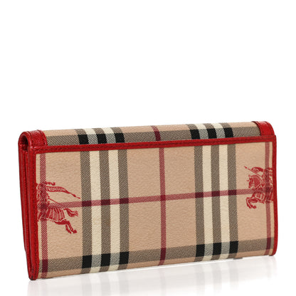 Burberry Haymarket Check Continental Wallet Red 3 of 10