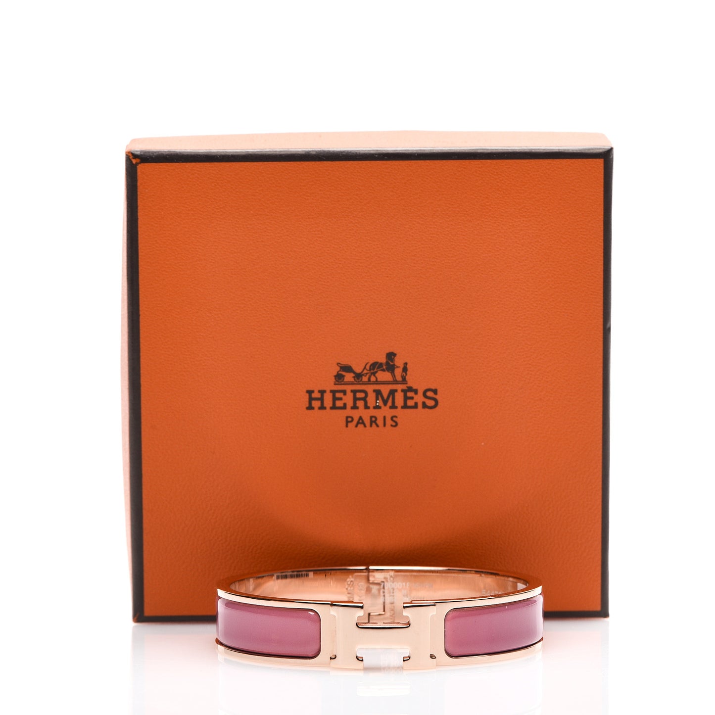 Enamel Narrow Clic Clac H Bracelet PM Rose Patch