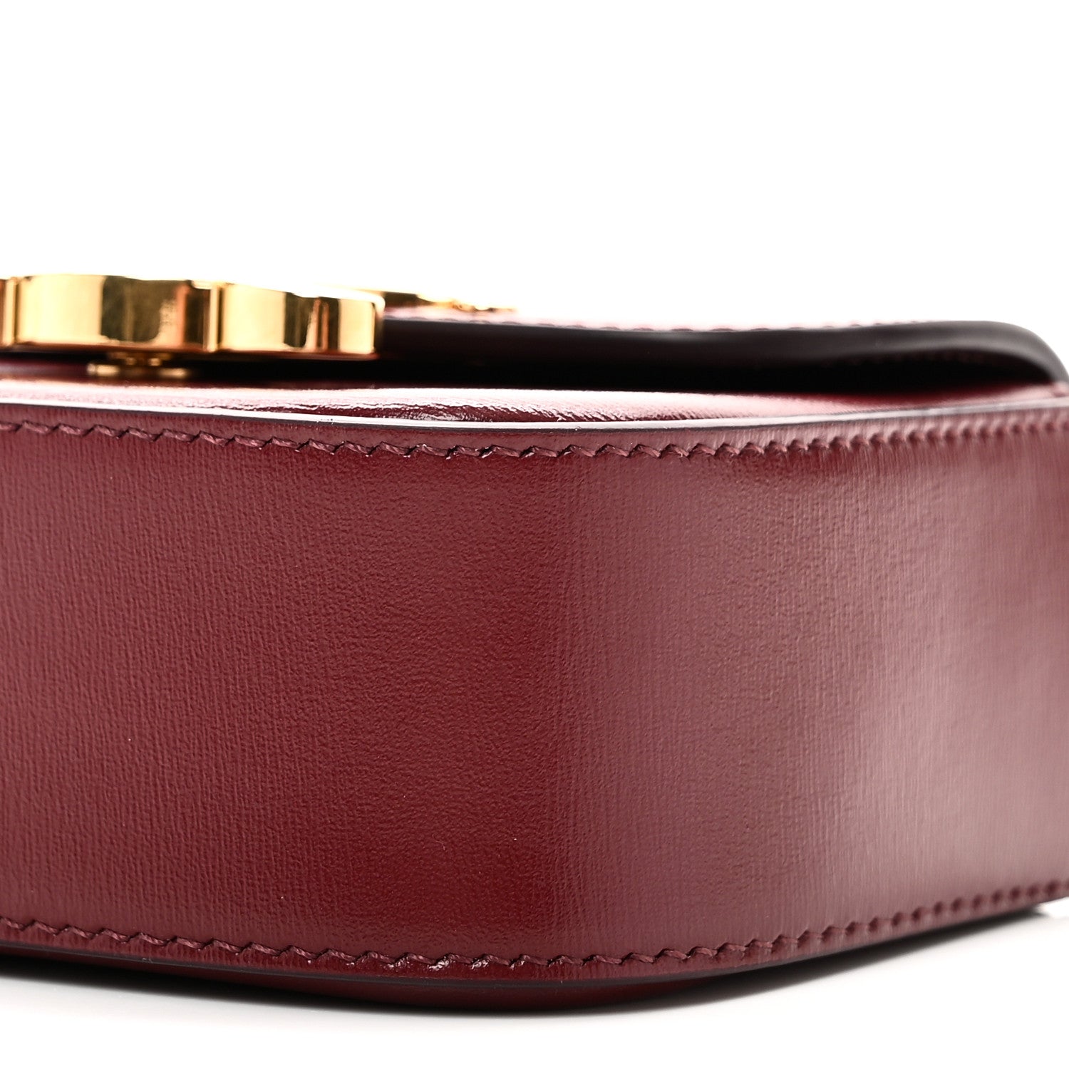 Celine Shiny Calfskin Mini Chain Claude Burgundy 10 of 10