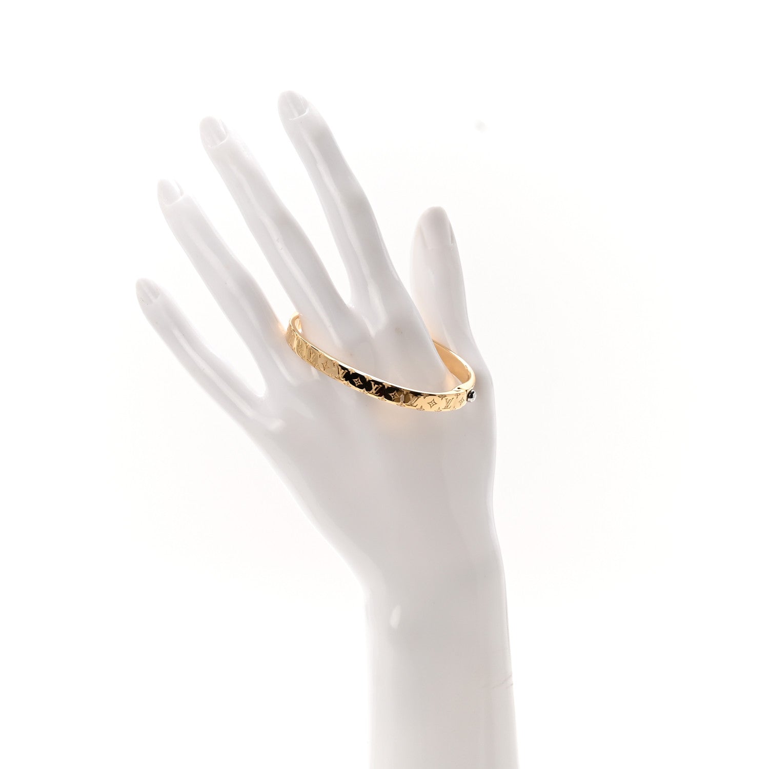 Louis Vuitton Brass Monogram Nanogram Bracelet S Gold 2 of 6