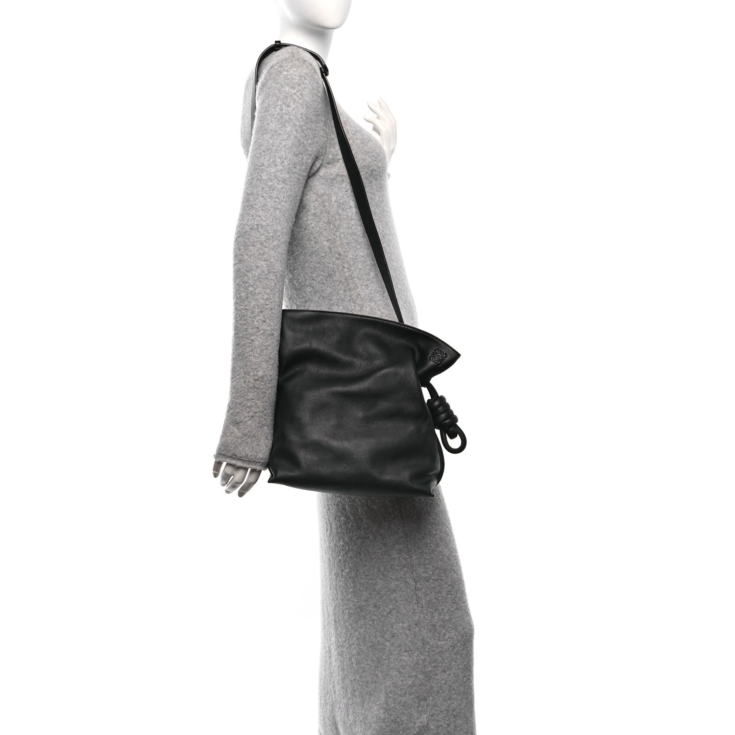 Loewe Calfskin Flamenco Knot Bag Black 2 of 9
