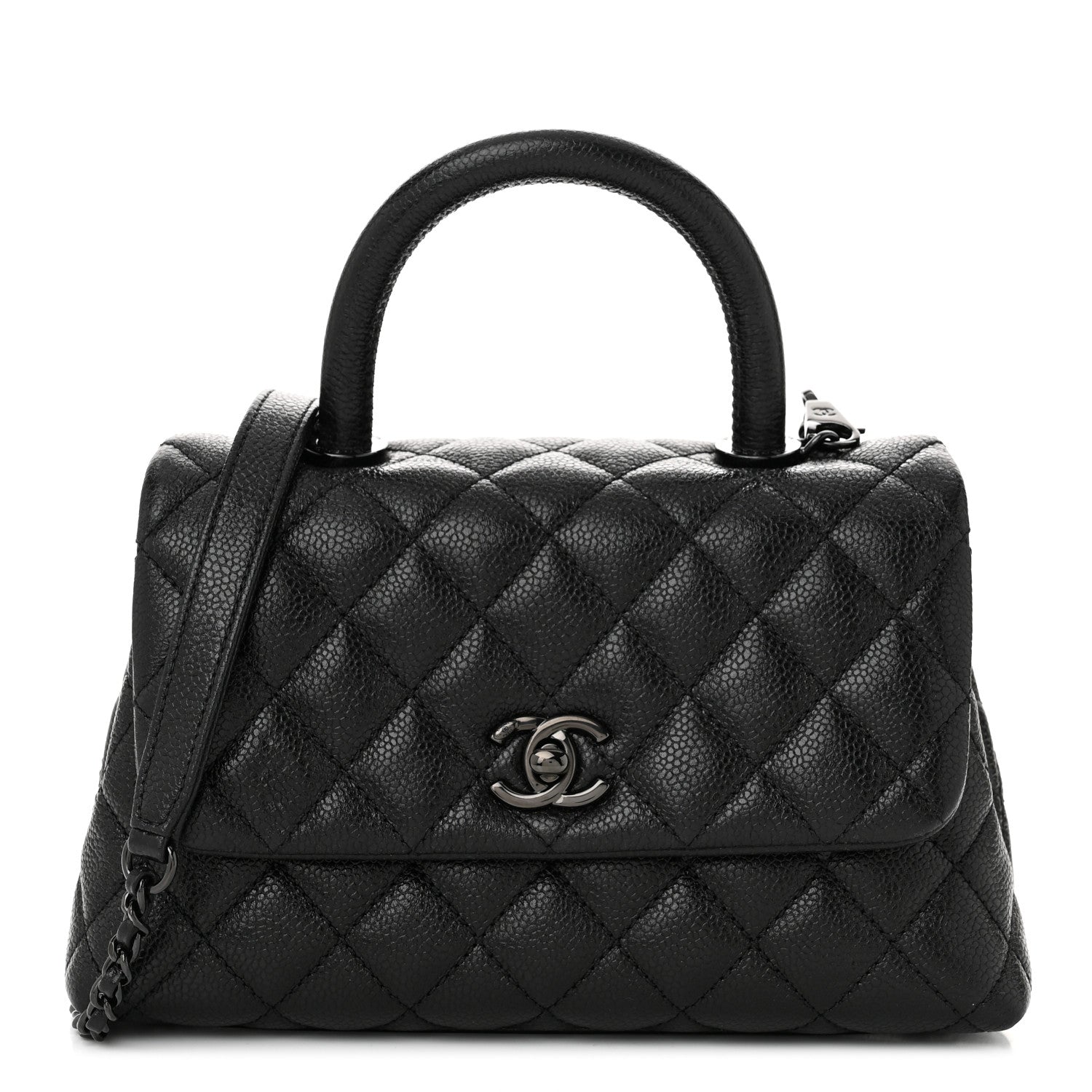 Chanel Caviar Quilted Mini Coco Handle Flap So Black 1 of 10