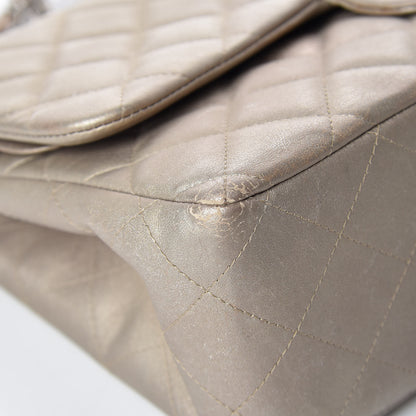 Chanel Metallic Lambskin Quilted Jumbo Double Flap Gold 9 of 15