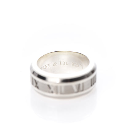 Tiffany Sterling Silver Titanium Atlas Band Ring 53 6.25 4 of 6