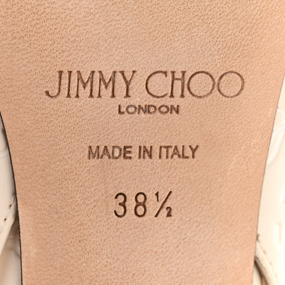 Jimmy Choo Patent Logo Embossed Liya 65 Pumps 38.5 Nude 7 of 8
