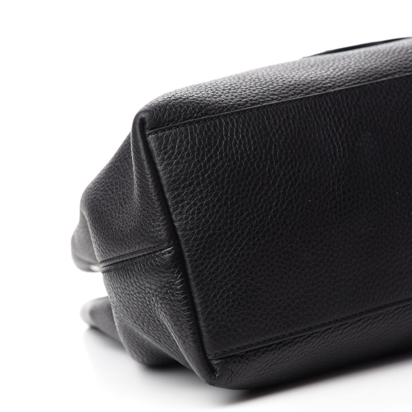 Pebbled Calfskin Studded Medium Soho Chain Shoulder Bag Black