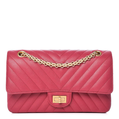 Chanel Sheepskin Chevron Quilted 2.55 Reissue 225 Flap Dark Pink 1 of 11