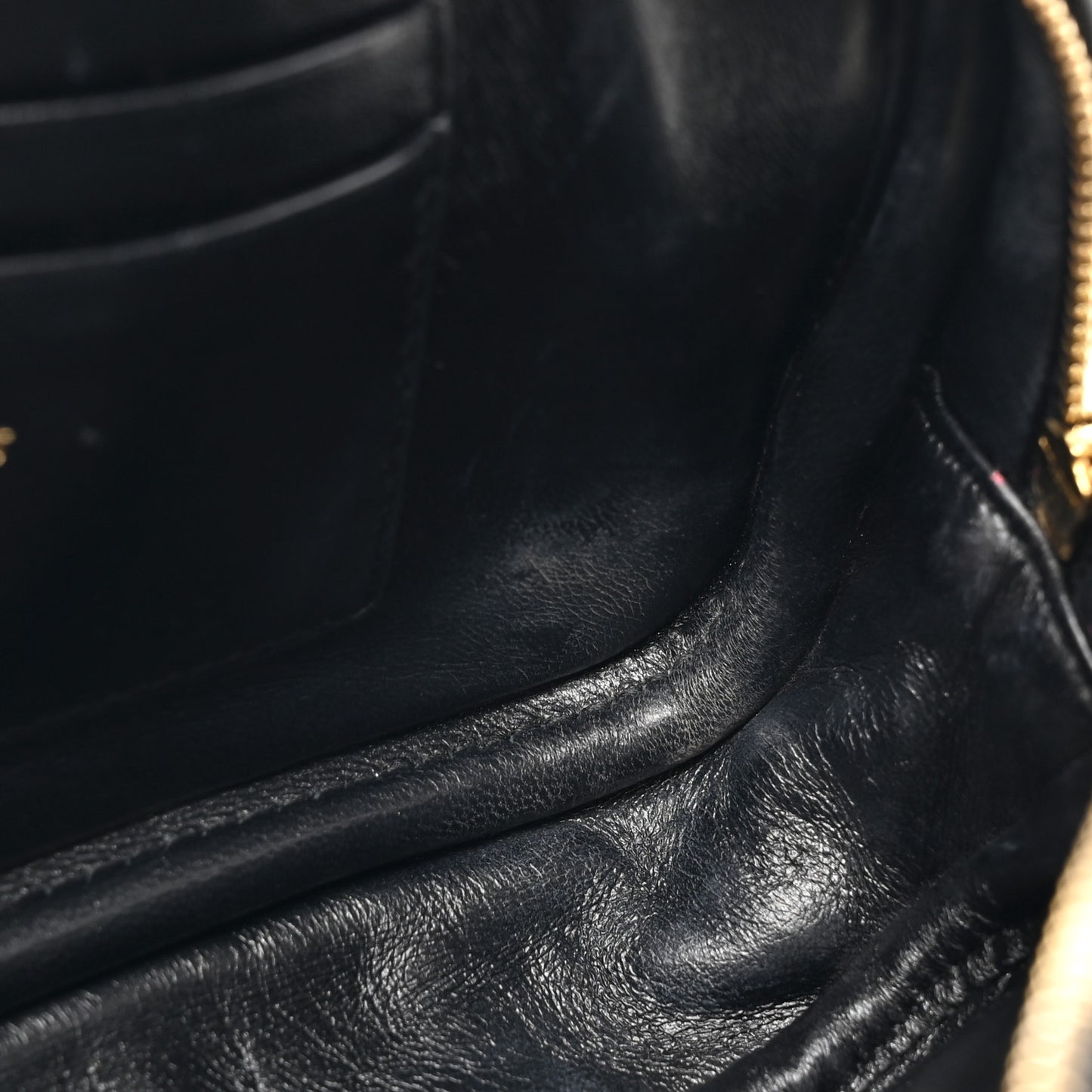 Patent Calfskin Crocodile Embossed Monogram Mini Lou Camera Bag Black