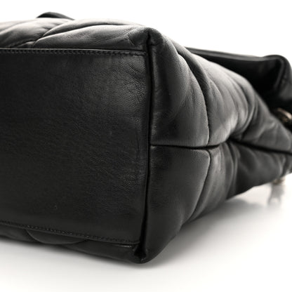 Saint Laurent Lambskin Quilted Medium Loulou Puffer Monogram Chain Satchel Black 10 of 13