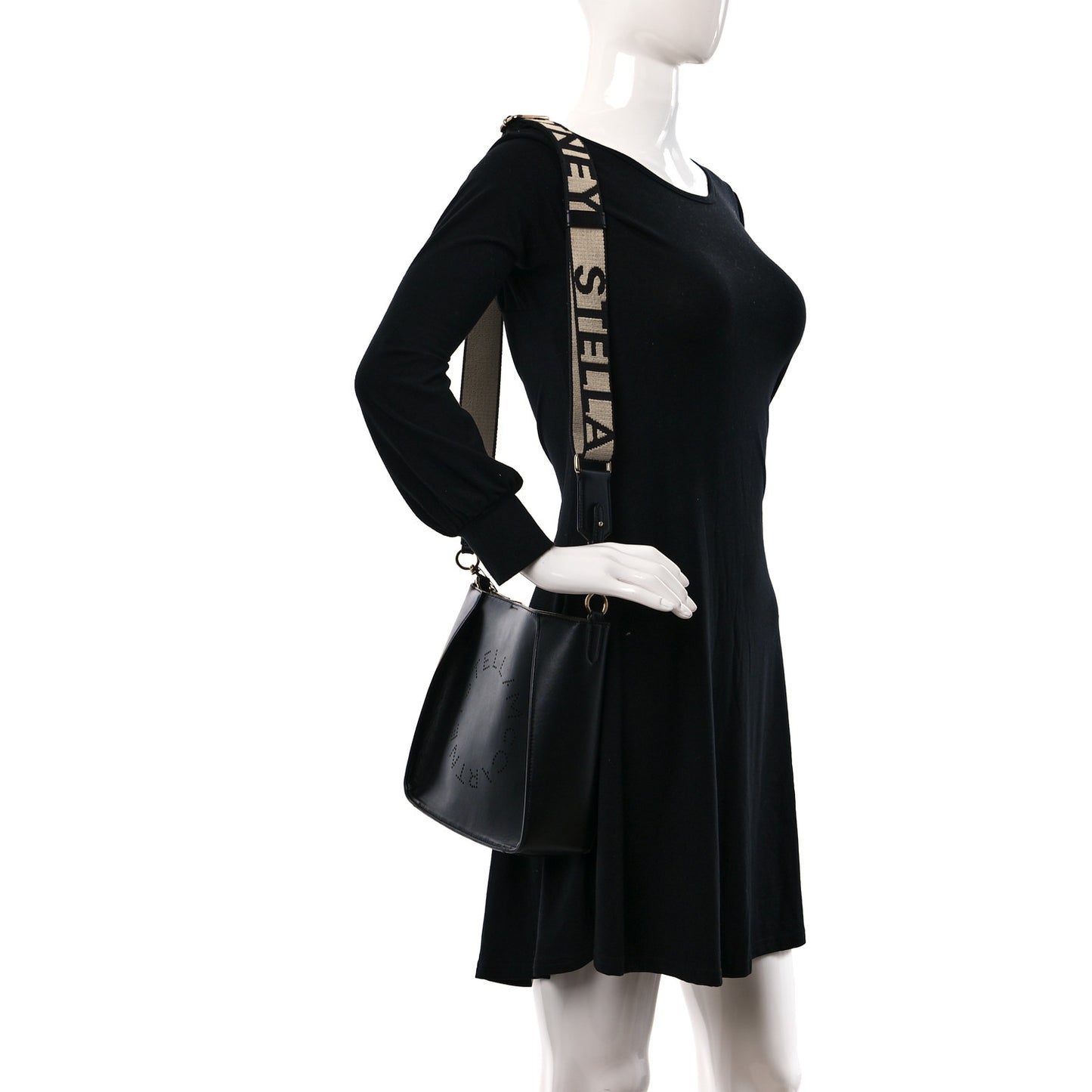 Eco Alter Nappa Perforated Logo Mini Crossbody Black