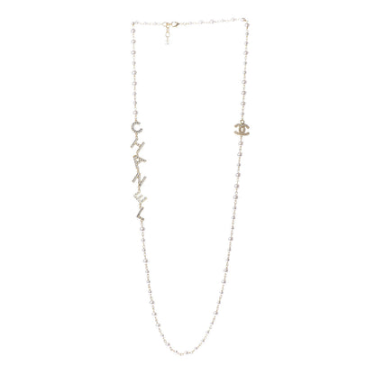Chanel Pearl Crystal 90's Icon CC Necklace Gold 3 of 8