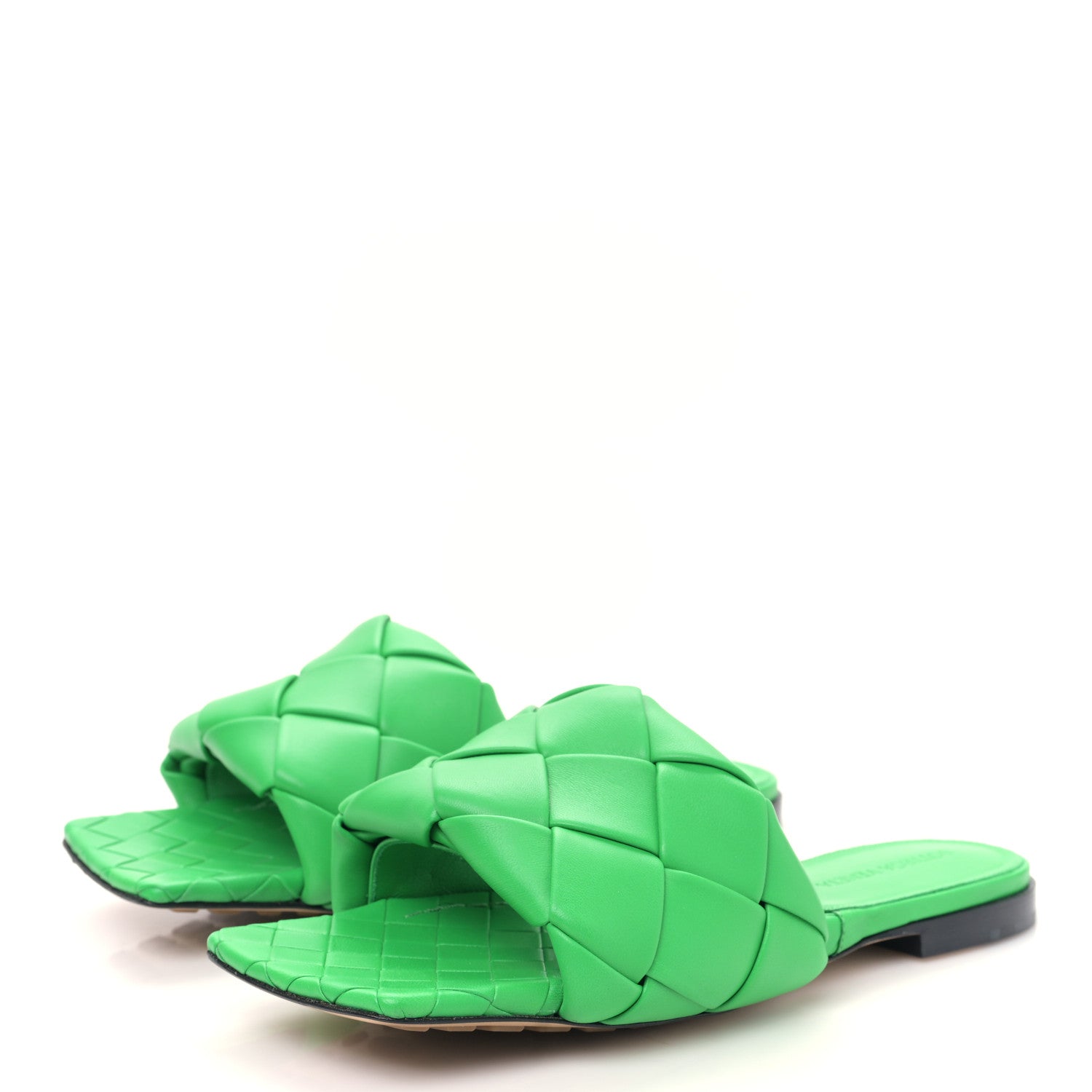 Bottega Veneta Nappa Maxi Intrecciato Lido Flat Sandals 38 Grass 3 of 8