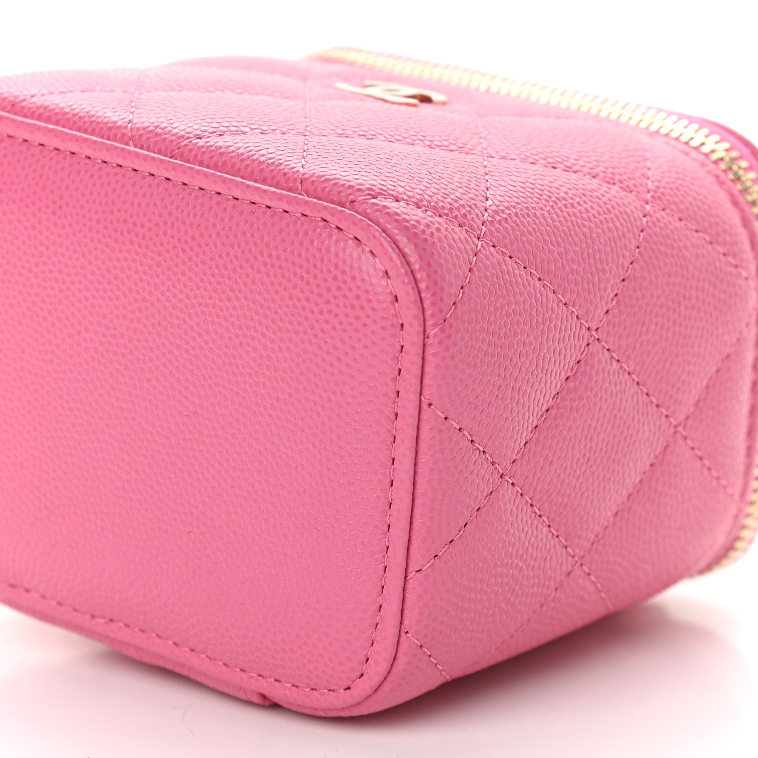Chanel Caviar Quilted Mini Vanity Case With Chain Pink 9 of 9