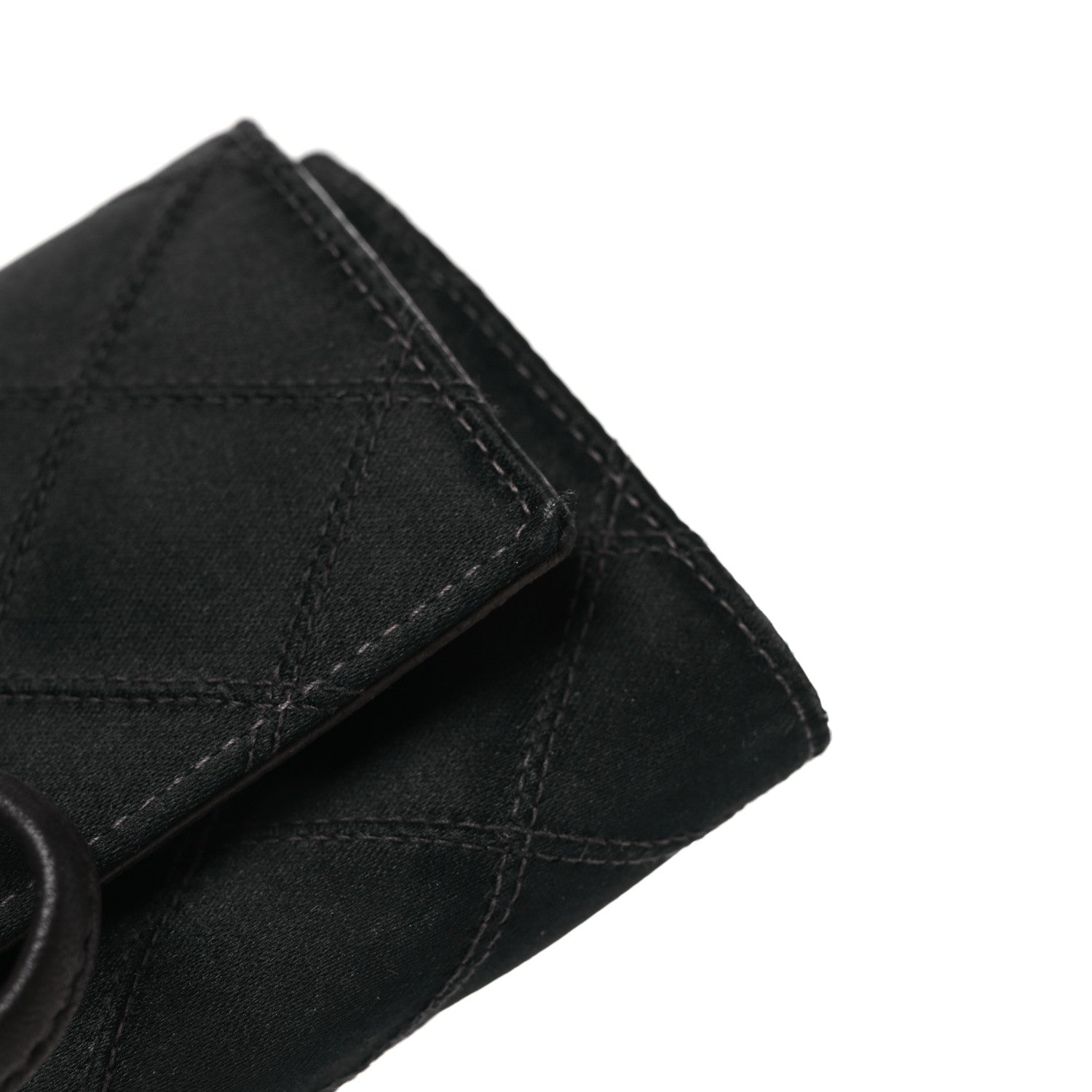 Chanel Satin Quilted Jewelry Roll Case Black 10 of 10