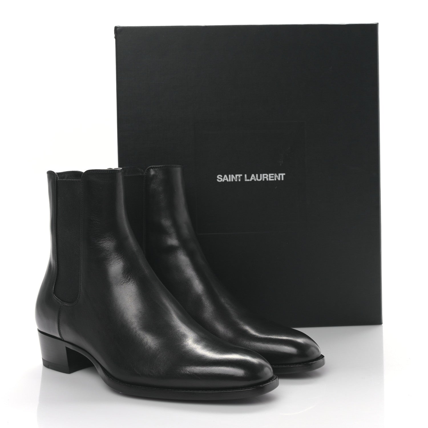 Saint Laurent Calfskin Mens Wyatt Chelsea Boots 39 Black 9 of 9